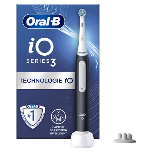 Brosse A Dents Électrique - Oral-B - Io3 Matt Black - 3D Oscillo-Rotations/Pulsations - A Batterie
