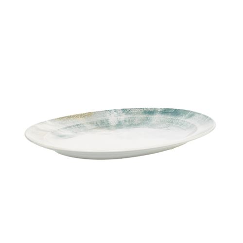 Non Communiqué Blanc Plat Ovale Islande 42 X 30 Cm - Table Passion - Grès