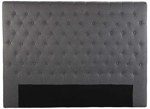 Versa - Tête de lit capitonnée en lin 160 cm gris foncé