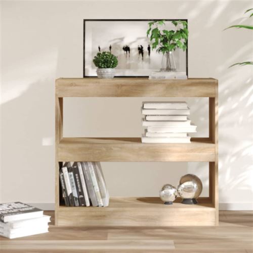 VIDAXL - Bibliothèque Séparateur de pièce - Chêne - 80x30x72 cm - Image 3