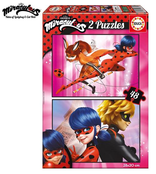 LadyBug Miraculous Puzzle double 2x48 pièces