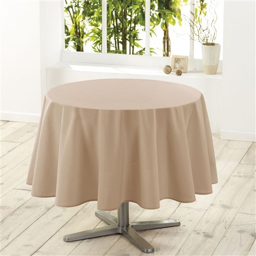 Nappe ronde (0) 180 cm polyester uni essentiel Lin