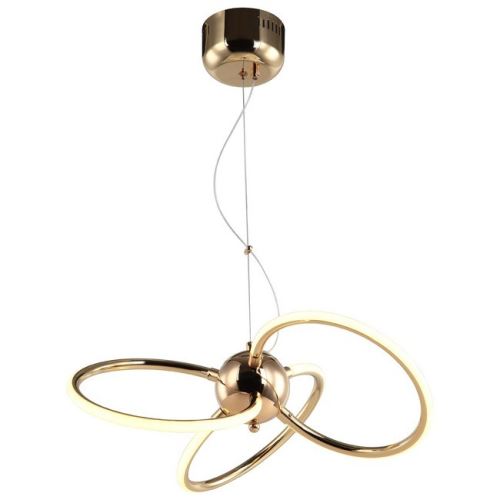 HOMEMANIA Lampe à Suspension Reseva - Lustre - Lustre de plafond - Or en Métal, 42 x 42 x 110 cm, 3 x LED, 12W, 2520LM, 3000K