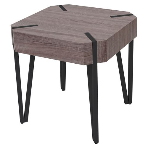 Table basse de salon Kos T574 FSC 52x50x50cm pieds métalliques foncés