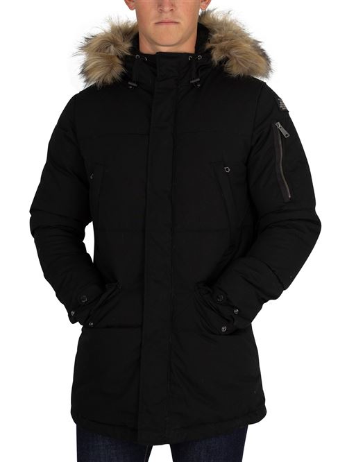 Schott Homme Lincoln Parka Veste, Noir