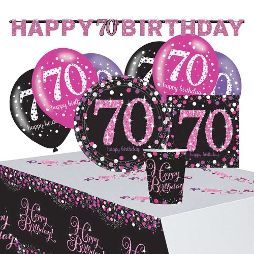 Amscan paquet de fête 70 ans dames carton noir/rose 31 pièces