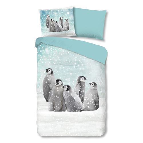 PARURE FLANELLE FAMILY FAMILY Muller Textiles Coton Bleu 140x200 cm