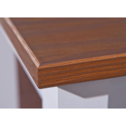 Table rectangulaire - Marron et blanc