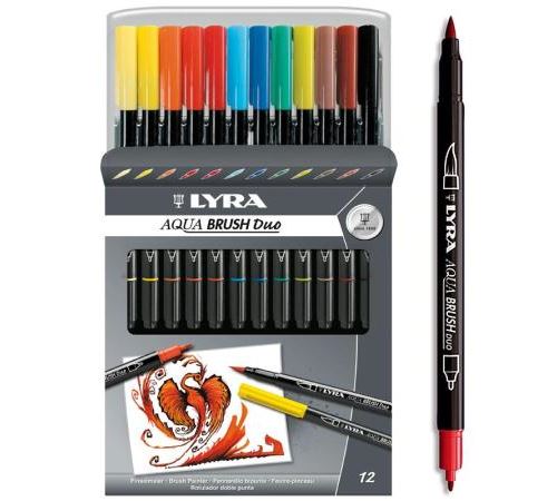 Feutre Pinceau Aqua Brush Duo LYRA x 12 - Lyra - couleur variant