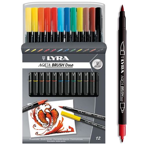 4€35 sur Feutre Pinceau Aqua Brush Duo LYRA x 12 - Crayon de couleur -  Achat & prix