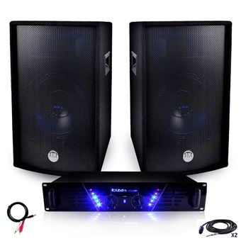 Pack Sonorisation Ampli AMP-300 + Enceintes BMS-12 de 2x600W + Câblages - 1