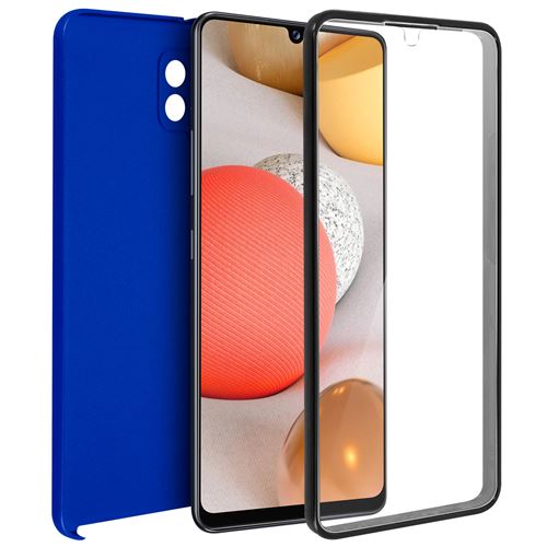 Coque pour Samsung Galaxy A42 5G Arrière Rigide et Avant Souple Antichoc bleu