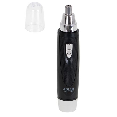 Adler Tondeuse pour Nez - Oreilles, Lames En Acier Inoxydable, Tête Amovible, Batterie, Adler, Ad2911, , Noir/Argent