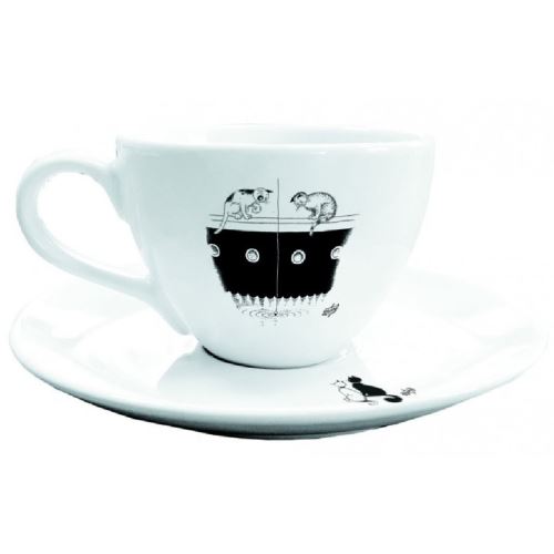 Tasse et sous tasse Chats Pêche par Dubout