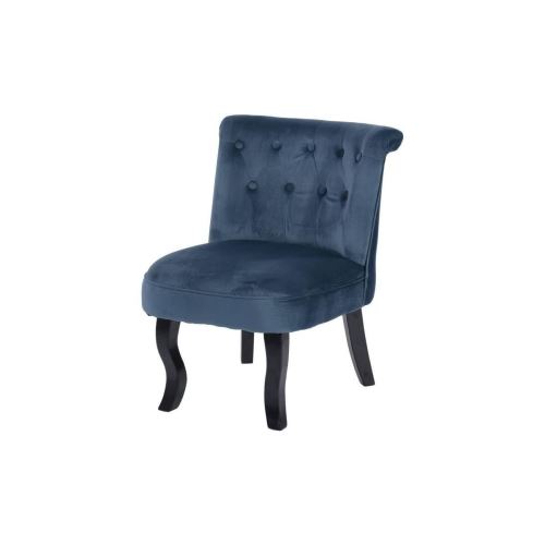 Lizy Fauteuil Crapaud - Velours Bleu Fonce - Classique - L 56 X P 63 Cm