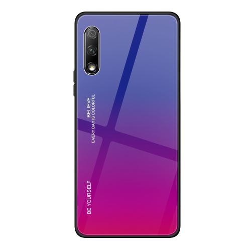 Coque en TPU verre hybride dégradé bleu foncé/rose pour votre Huawei Honor 9X