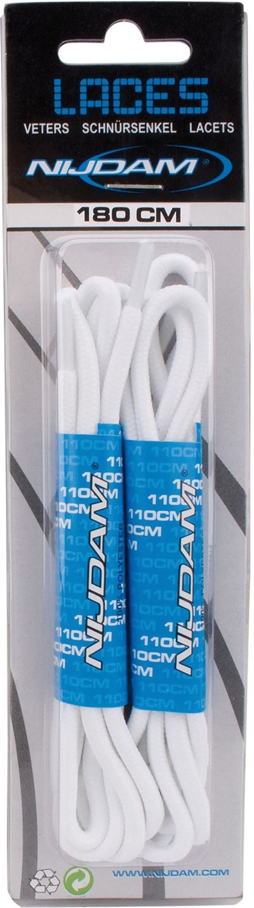 NIJDAM Vos lacets autour 2 paires blanc 180 cm