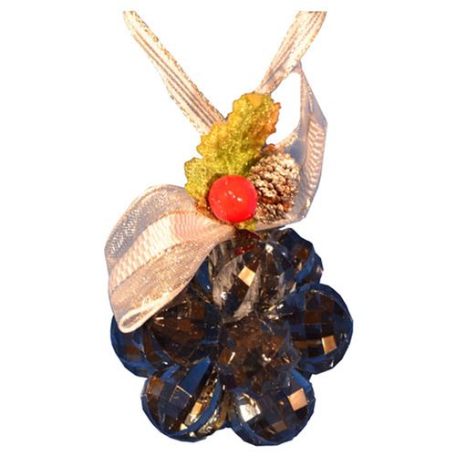 Atmosphera - Fleur de noël en acrylique 12 perles - Gris