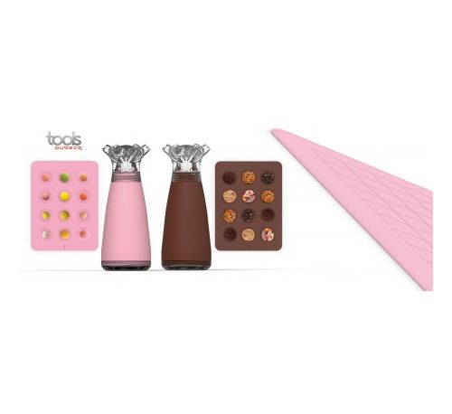 Tools Aubecq Set poche à douille + tapis silicone PASTRYPOD - Rose