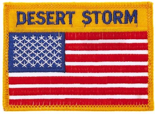 Ecusson tissu thermocollant brodé drapeau Etats unis USA Desert Storm