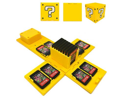 【Nom du magasin: WISETONY®】Boîtes de rangement avec 16 poches pour jeux Nintendo Switch - Jaune