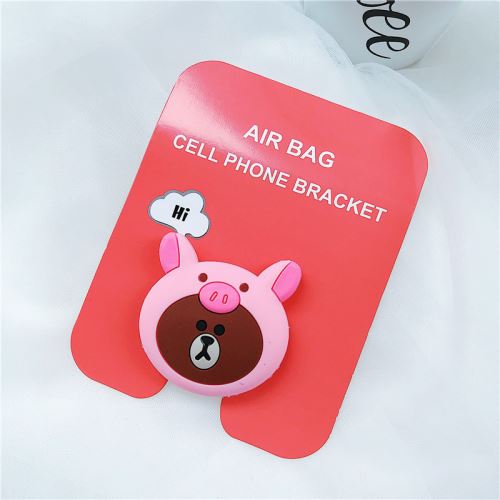 Support de téléphone mignon de bande dessinée universelle Rat rose en silicone