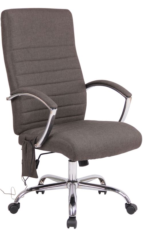 Chaise de Bureau Valais en Tissu avec Fonction de Massage - Couleur Gris Foncé