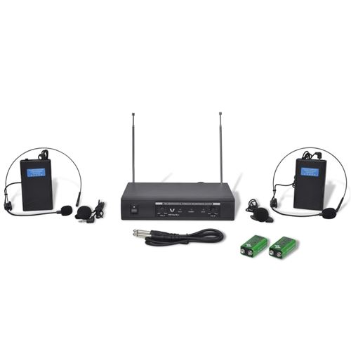 vidaXL 2 koptelefoons VHF met ontvanger