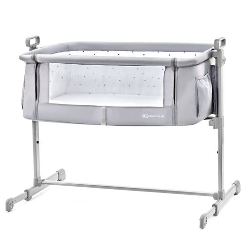 NESTE Lit bébé cododo pliable 2en1 ou lit d'appoint Gris