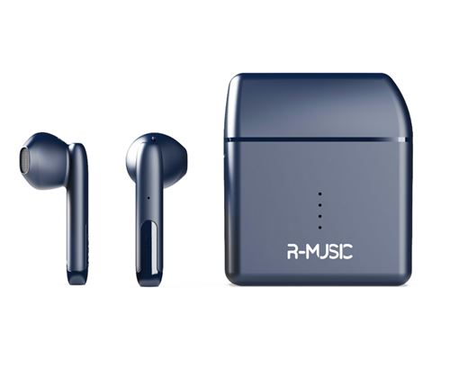 R-MUSIC MIRA - Véritables écouteurs sans fil avec micro - embout auriculaire - Bluetooth - bleu
