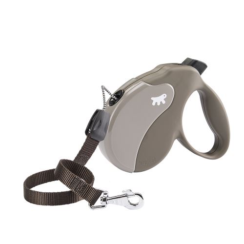 Comparer les prix de Laisse rétractable pour chiens AMIGO CORD LARGE, cordon rétractable, 5 mètres, max 50 kg, Taupe