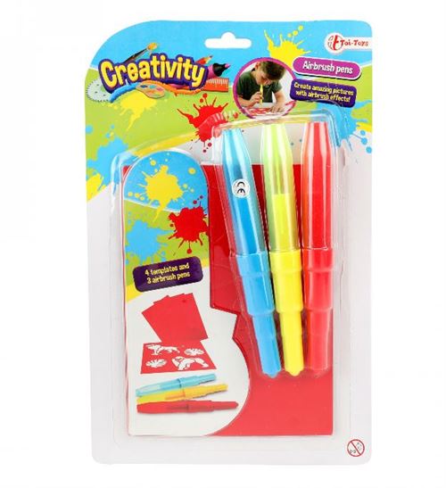 Toi-Toys airbrush junior colour set 15 cm bleu/jaune/rouge 7 pièces