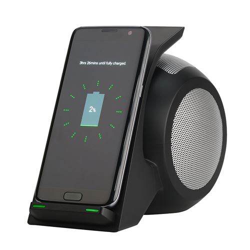 Haut-parleur stéréo Bluetooth basse 10W Chargeur sans fil pour iPhone Samsung wedazano275