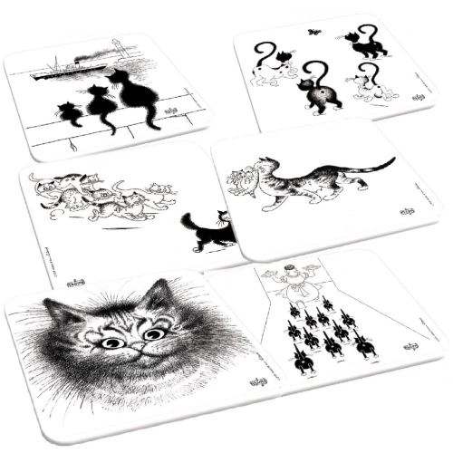 Set de 6 sous-verre Les chats par Dubout