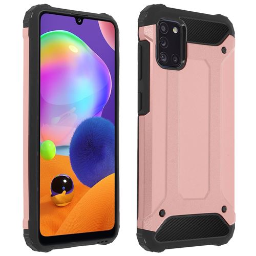 Coque Pour Samsung Galaxy A31 Design Relief Bi-matière Antichute Rose Gold