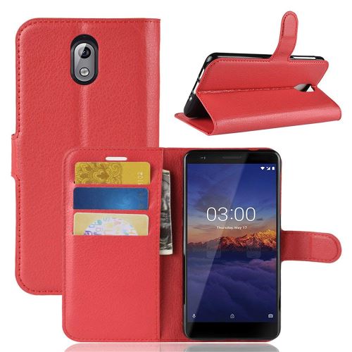 Etui Housse Portefeuille Pour Nokia 3.1 2018 - Rouge