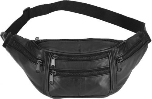 Fabrizio sac à taille en cuir noir 2 litres