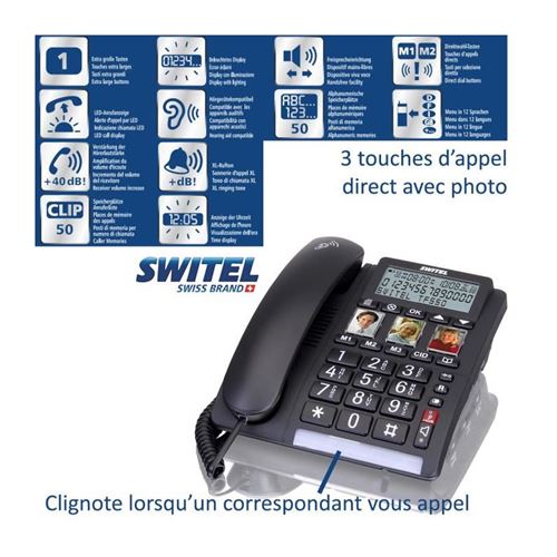 Téléphone filaire TF 550 Switel