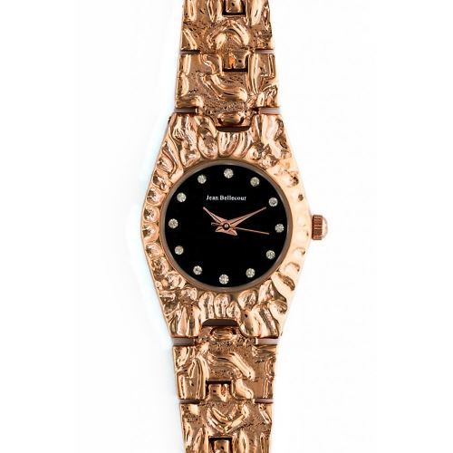 Montre Femme Jean Bellecour Cadran 34cm En Steel Noir Et Bracelet Rose Doré En Acier REDS23-RGB