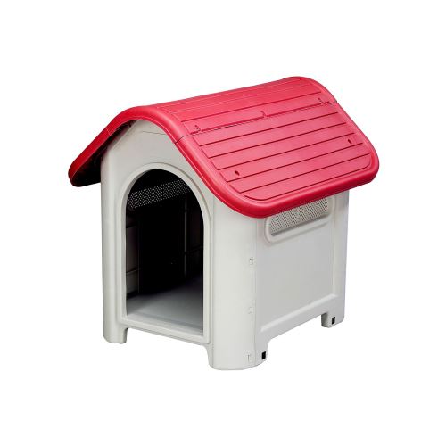 Meilleurs prix pour Niche de Jardin pour Chien Gardiun Kira Résine 75x59x66 cm Beige/Rouge