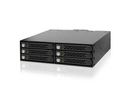 ICY DOCK ToughArmor MB996SK-6SB Backplane Cage en métal pour 6 baies 2.5 SATA HDD & SSD avec verrouillables à clé pour baie 5,25