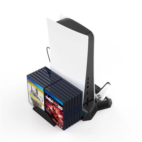 OHP pour support de chargeur double contrôleur PS5 avec ventilateur de refroidissement Consoles numériques et standard