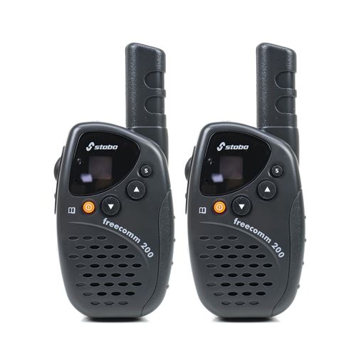 Stabo Freecomm électronique sans fil PMR 446 Téléphone portable jusqu'à portée de 5 km, 200 Ensemble Noir