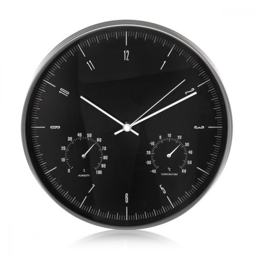 Ce60 s horloge murale avec thermomètre et hygromètre 12 30cm argent maclean