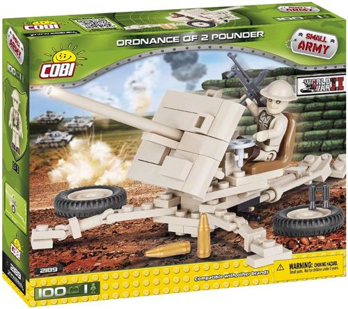COBI - 2189 - Jeu de Construction - Ordance Qf 2Pounder, Beige/Brun/Noir