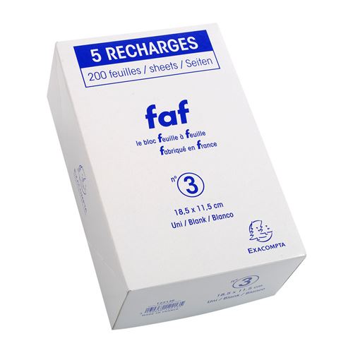 Exacompta Recharge de feuilles 'BLOC FAF', no.3, uni - vue 1