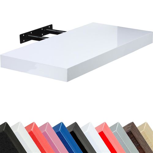 Étagère murale Volato, Longueur 50cm, couleur au choix - STILISTA - Couleur : blanc brillant