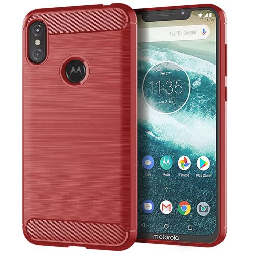 Etui Coque de protection durable souple pour Moto One Power - Rouge