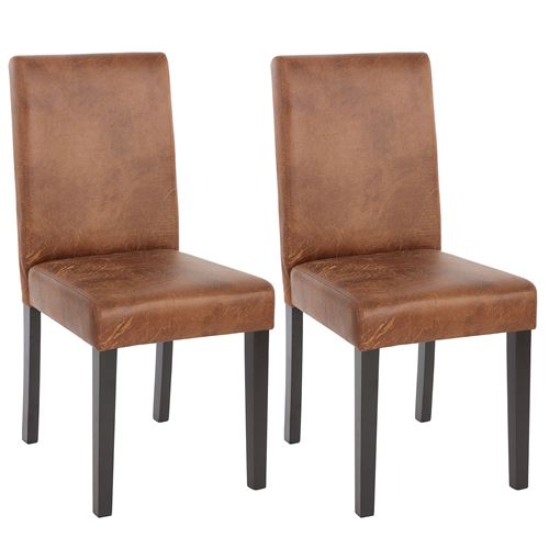 Mendler Marron Lot De 2 Chaise H. 90 Cm Non Empilable Non Pliable Interieur En Bois - Image 3