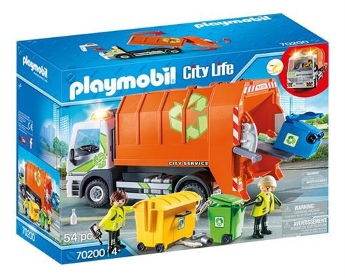 PLAYMOBIL City Life 70200 Camion de recyclage des ordures